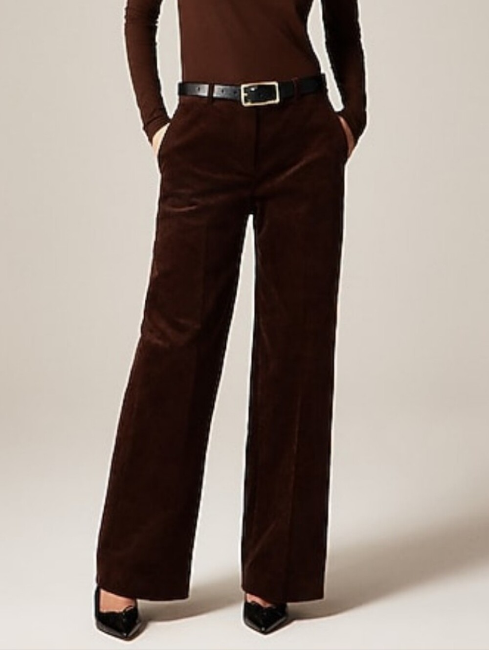 J. Crew Wide-Leg Trouser in "French Press" Stretch Corduroy (14T)